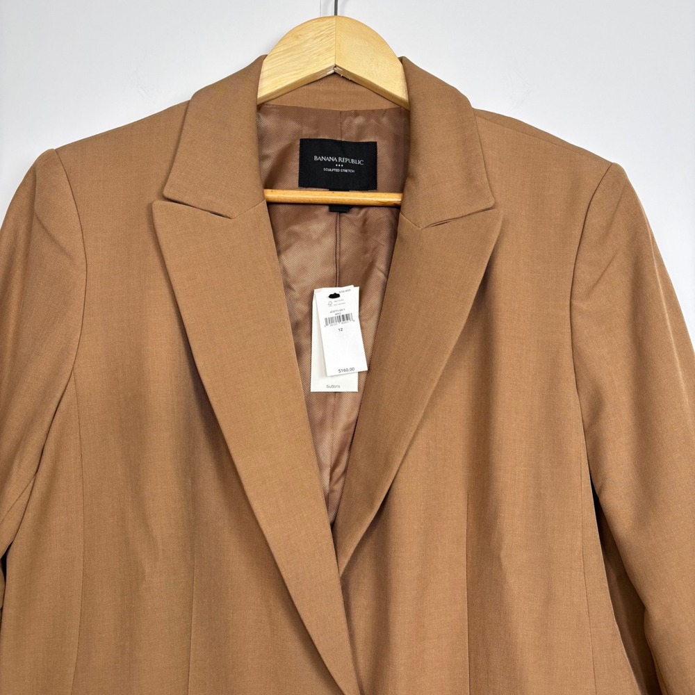 Banana Republic Sculpted Stretch Blazer 12 Afternoon Latte Professional Minimal - Picture 5 of 16